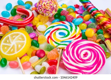 Colorful Lollipops Different Colored Round Candy Stock Photo 571790401 ...