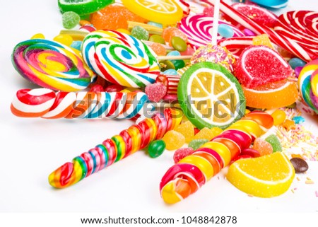 Similar – Image, Stock Photo Colorful lollipops and candies