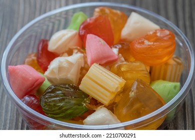 Colorful Candies In A Glass Bowl , Hard Candy .