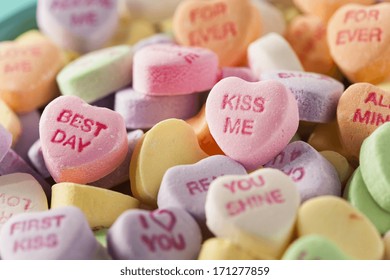 Colorful Candy Conversation Hearts for Valentine's Day