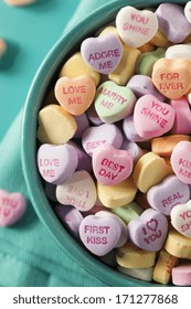 Colorful Candy Conversation Hearts for Valentine's Day