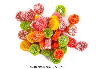 Colorful Candy Isolated On The White Background