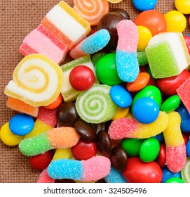 Colorful Candy On Wood Board Stock Photo 324505496 | Shutterstock