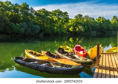 Colorful Canoes In Veleka River