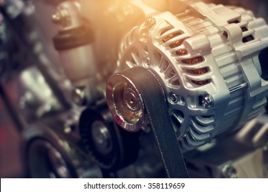 colorful car engine part - Shutterstock ID 358119659