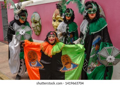 Colorful Carnival Masks Of Olinda On Brazil