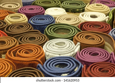 Colorful Carpets In The Store