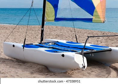 Colorful Catamaran In The Beach In Florida