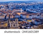 Colorful Cathedral Place Bellecour Old Town Cityscape Lyon Franc