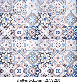 Colorful ceramic tiles wall and floor decoration.