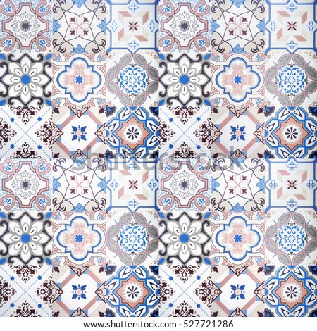Colorful ceramic tiles wall and floor decoration.