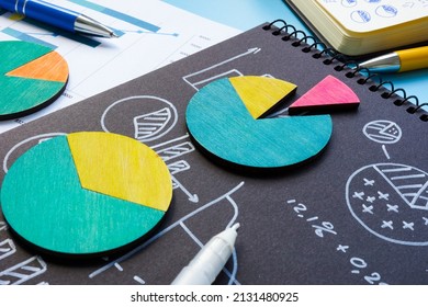 Colorful Charts And Data As Segmentation Symbol.