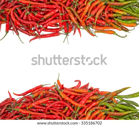 Colorful chillies on the top and bottom