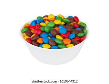 colorful chocolate buttons isolated on white background