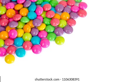 colorful chocolate coated candy isolated on white background. with copy space - Powered by Shutterstock