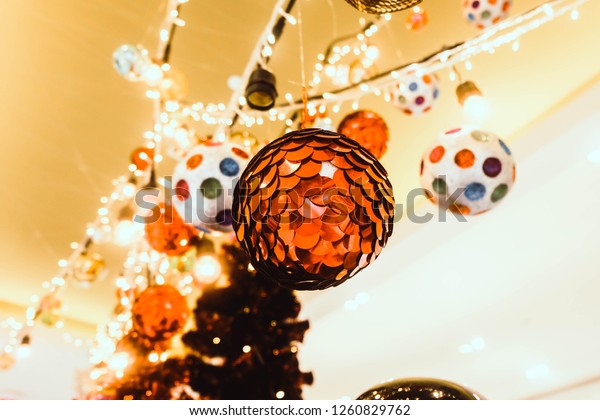 Colorful Christmas Balls Decoration Hanging Ceiling Holidays