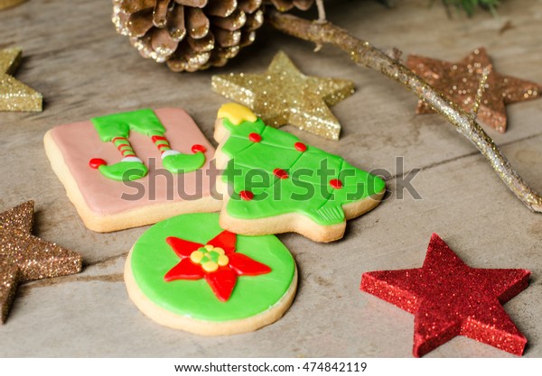 Colorful Christmas Cookies Decorated Fondant Stock Photo Edit Now