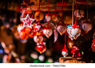 Colorful Christmas Decorations On  Trentino Alto Adige, Italy Christmas Market