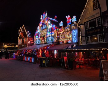 Colorful Christmas Decorations In Stavanger - December 19, 2018  