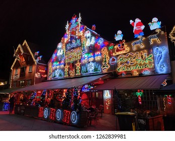 Colorful Christmas Decorations In Stavanger, Norway - December 19, 2018