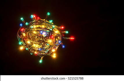 Colorful christmas lights. Shiny leds