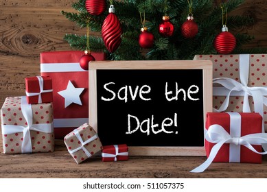 Colorful Christmas Tree, Text Save The Date