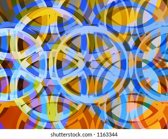 Colorful circle design pattern.