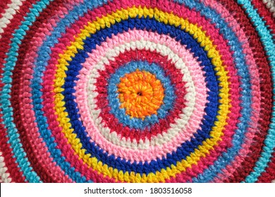 Colorful Circle Knitting Pattern Mat