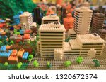 the colorful city building by toys of blocks