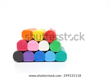 colorful clay for children on isolated background