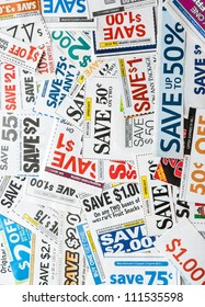 Colorful Clipped Multi Valued Grocery Coupons