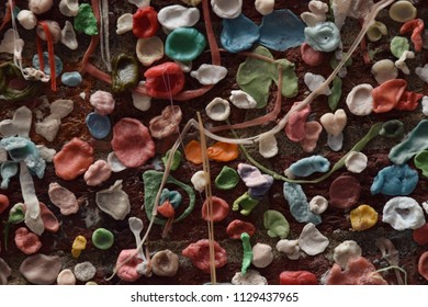 Colorful Closeup Chewed Chewing Gun Abstract Texture Background. 