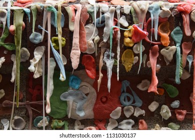 Colorful Closeup Chewed Chewing Gun Abstract Texture Background. 