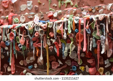 Colorful Closeup Chewed Chewing Gun Abstract Texture Background. 