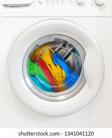 Washing Machine Door Rotating Garments Inside Stock Photo 274039847 ...