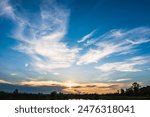 Colorful cloud and sky on sunset with lake landscape