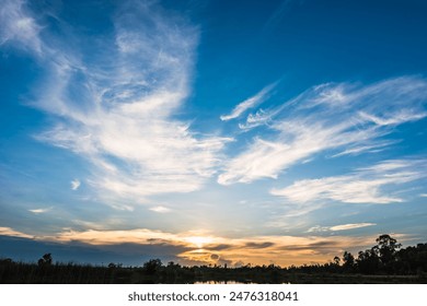 Colorful cloud and sky on sunset with lake landscape - Powered by Shutterstock