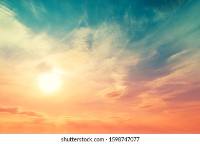 Colorful cloudy sky at sunset  Gradient color  Sky texture  abstract nature background