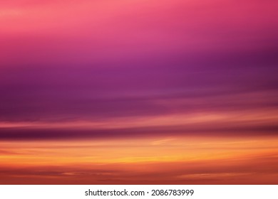 Colorful Cloudy Sky At Sunset. Gradient Color. Sky Texture, Abstract Nature Background