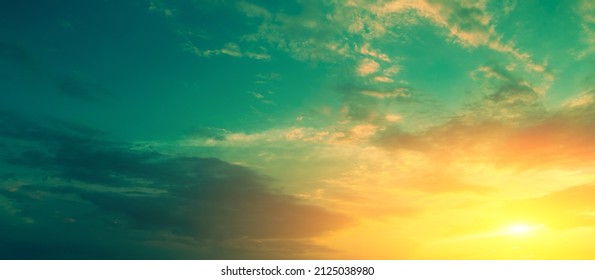 Colorful cloudy sky at sunset  Gradient color  Sky texture  abstract nature background