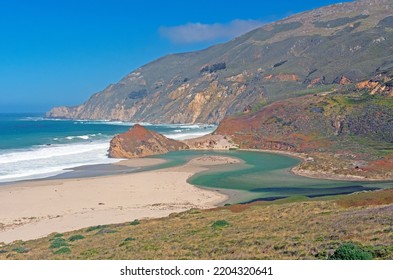 Colorful Coastline On The Big Sur Highway In California