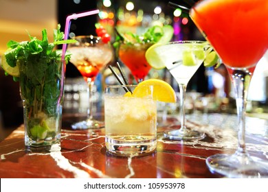 Colorful Cocktails Close Up