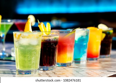 Colorful Cocktails With Ice