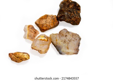 Colorful collection of small river stones on white background, River stones background. - Shutterstock ID 2174843557