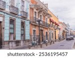 Colorful colonial streets of Puebla, Mexico. Vibrant architecture, cultural heritage, and historic charm concept