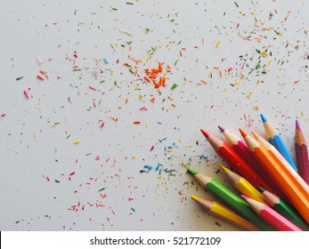 Colorful Of Color Pencils.          