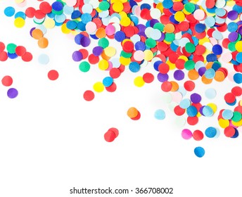 Colorful Confetti, Isolated On White