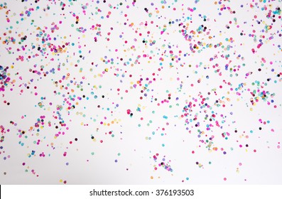 Colorful Confetti On White Background