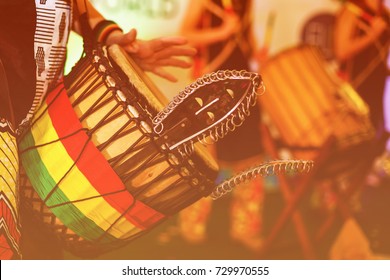 Colorful Conga Drum For Party At Camp 