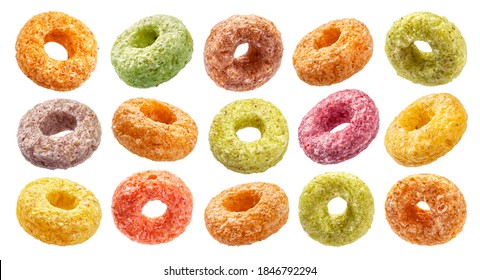 Colorful corn rings isolated on white background with clipping path, collection - Shutterstock ID 1846792294